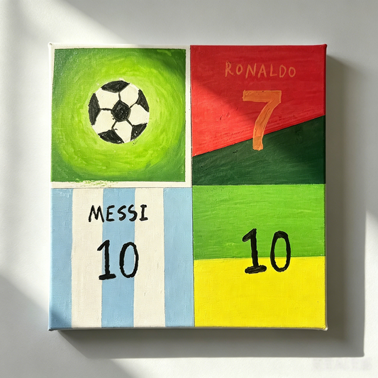 Minimalistische Fußball Trikot Farbblöcke Collage– WM-KUNST – Malen nach Zahlen