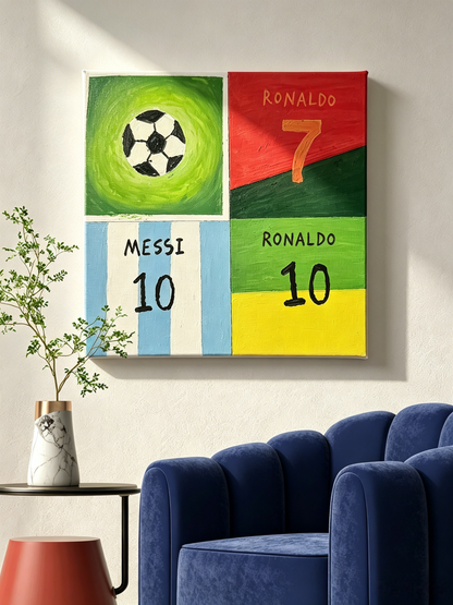 Minimalistische Fußball Trikot Farbblöcke Collage– WM-KUNST – Malen nach Zahlen