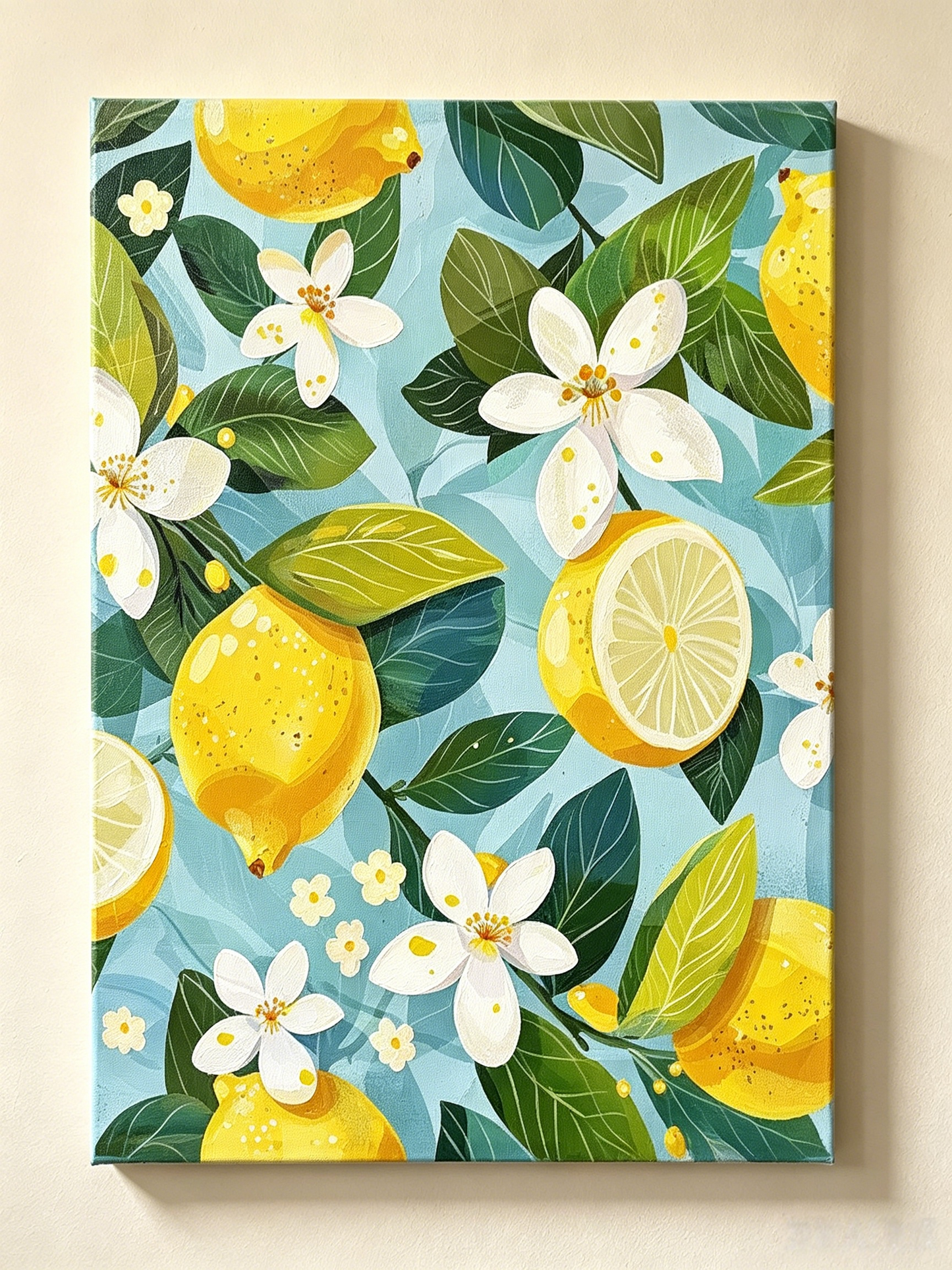 Frische Zitrone & Orangenblüte Wandbild- Malen nach Zahlen