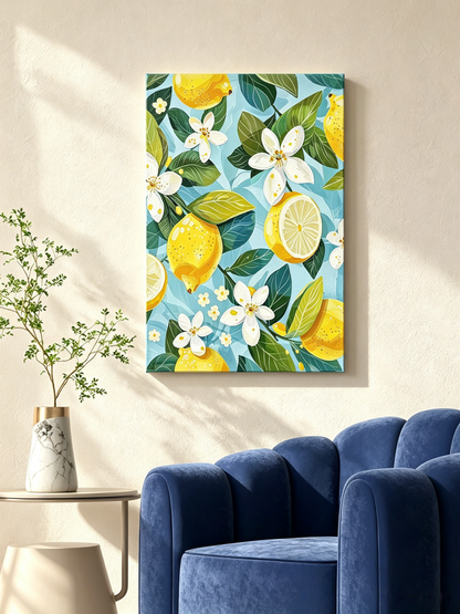 Frische Zitrone & Orangenblüte Wandbild- Malen nach Zahlen