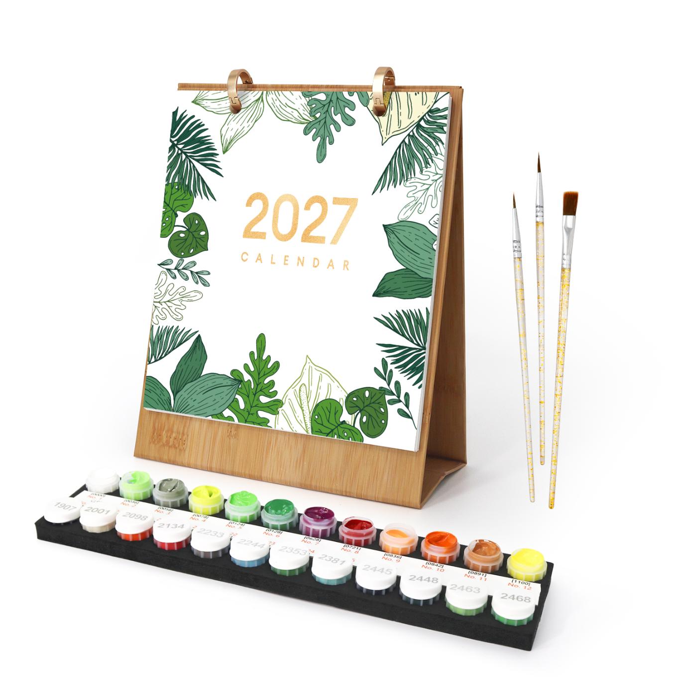 2027 Malen nach Zahlen Tischkalender | Pflanzen Edition
