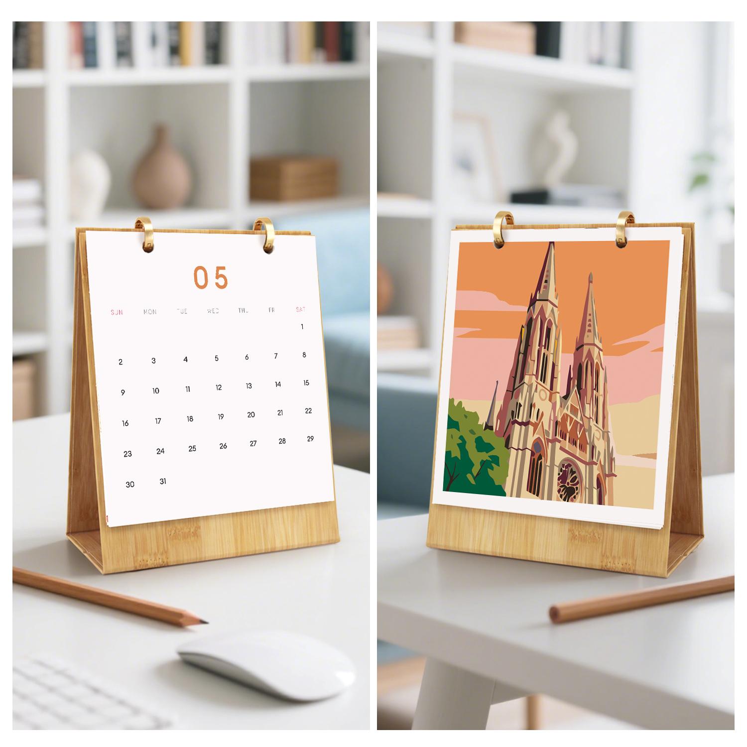 2027 Malen nach Zahlen Tischkalender | Reise Edition