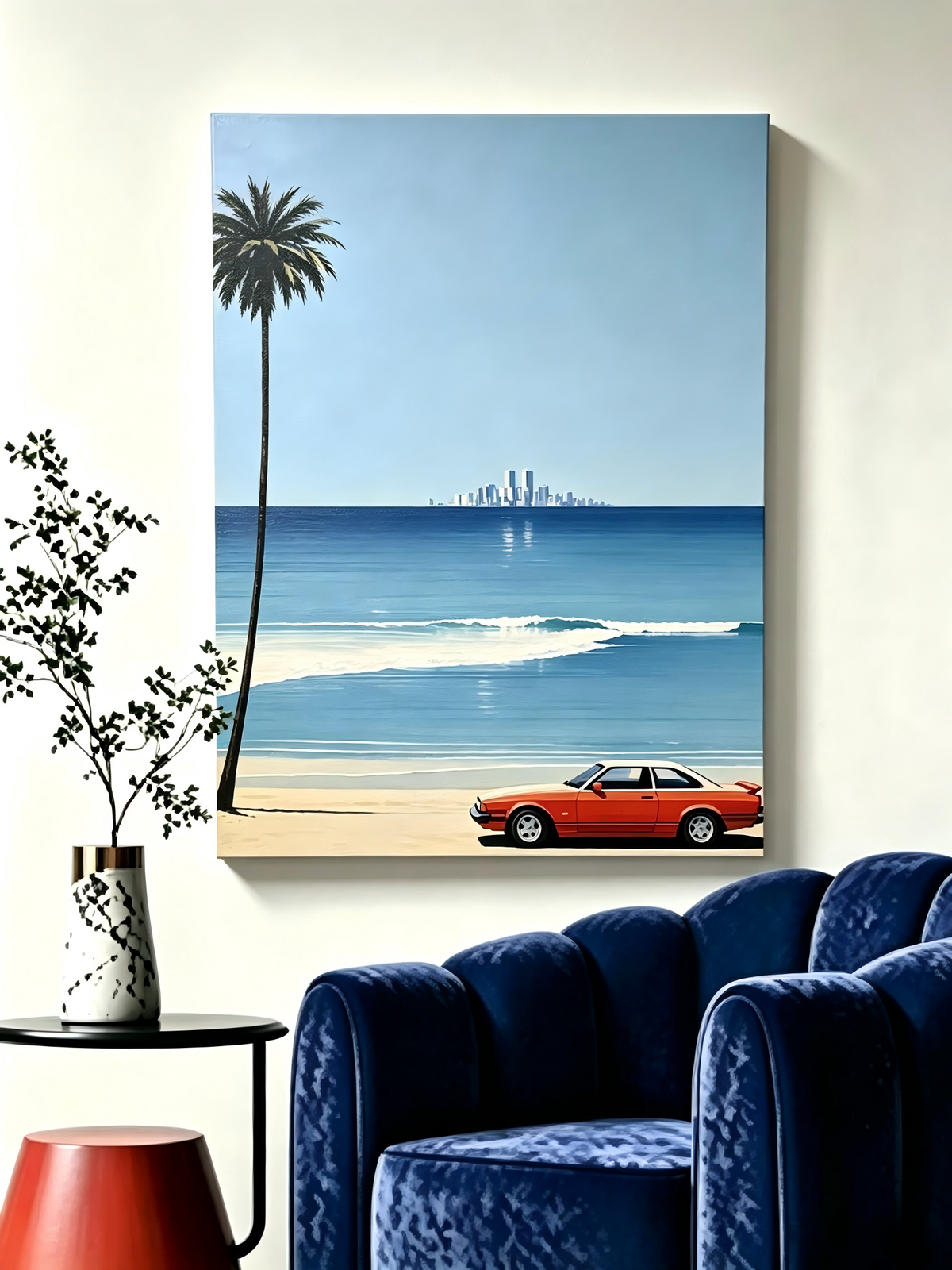 Strand‑Retro‑Fahrt - Malen nach Zahlen