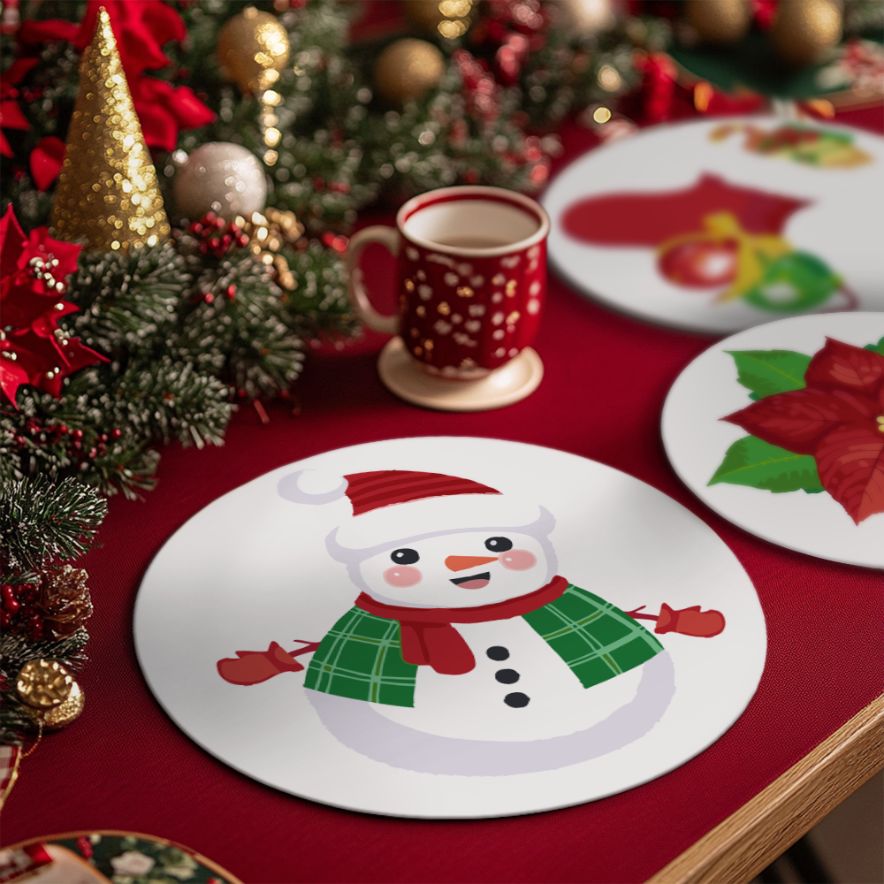 Malen nach Zahlen - 4 Tischsets | Weihnachtsset