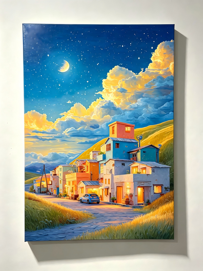 Das kleine Haus am blauen Himmel- Malen nach Zahlen