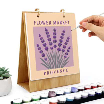 2027 Malen nach Zahlen Tischkalender | Blumenmarkt-Edition