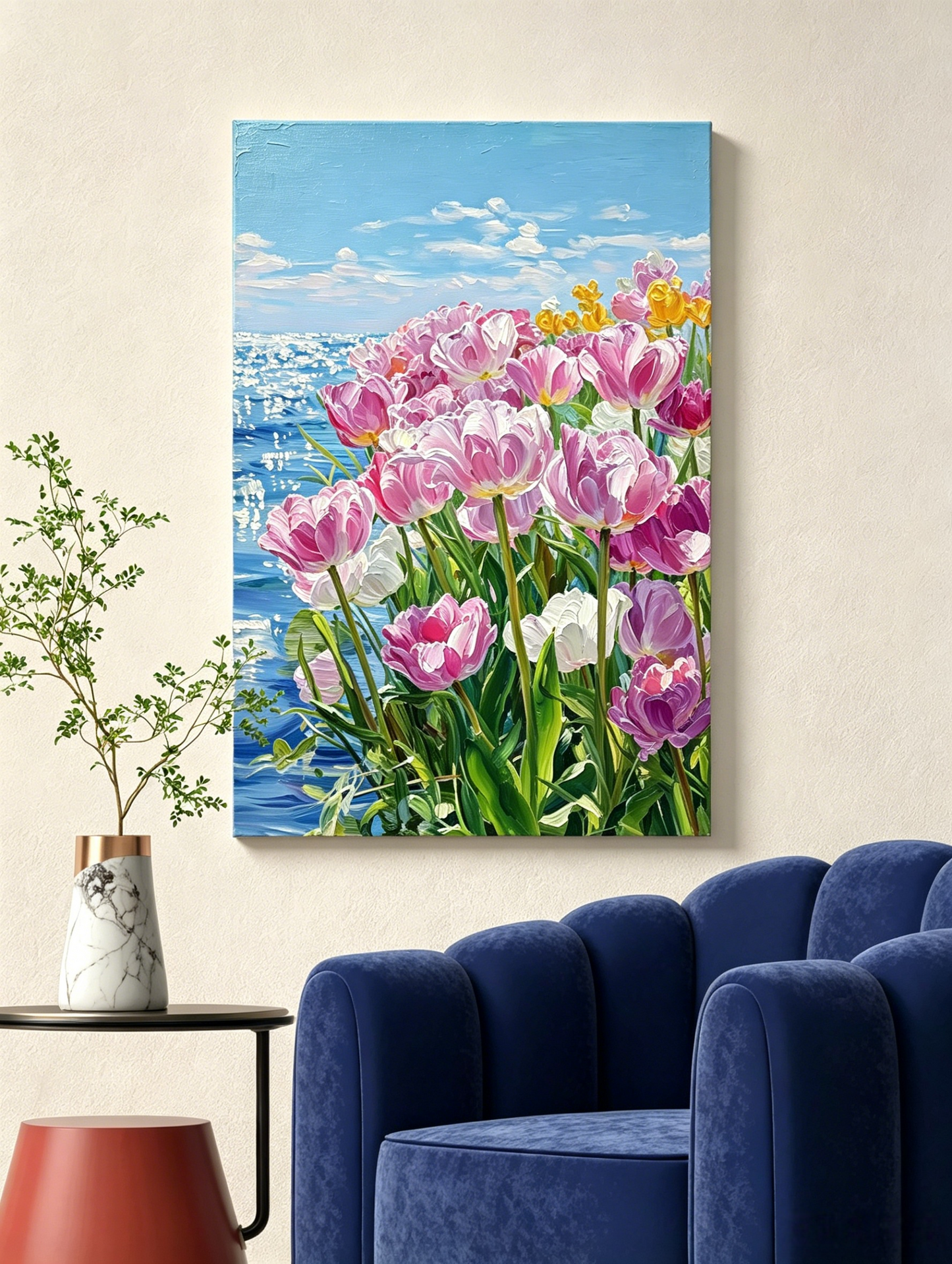 Tulpen am Meer - Malen nach Zahlen