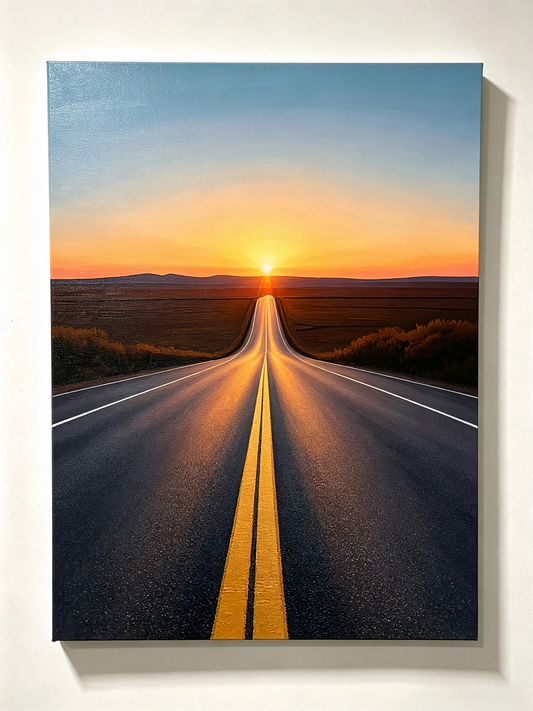 Der Weg zum Sonnenuntergang- Malen nach Zahlen