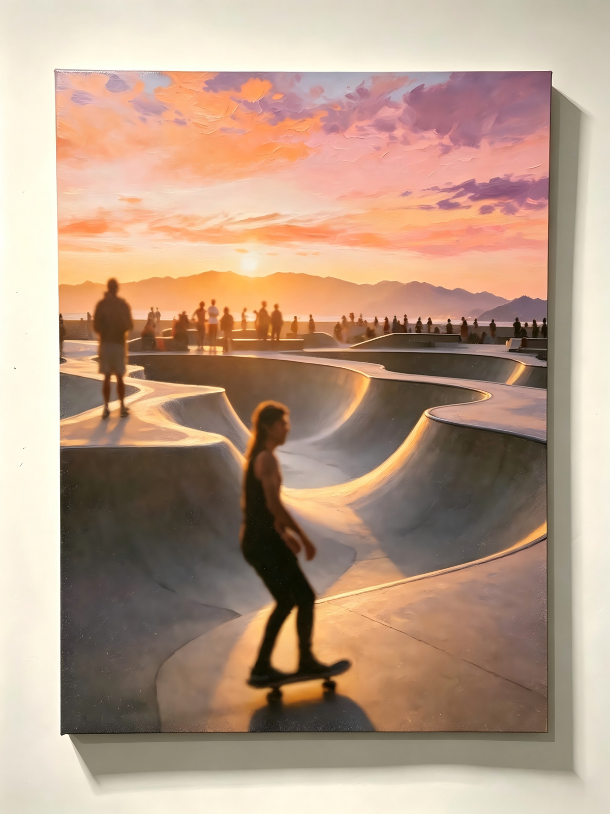 Goldene Kurven bei Sonnenuntergang- Malen nach Zahlen