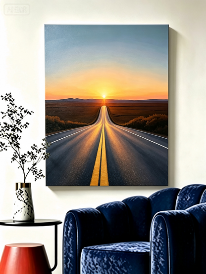 Der Weg zum Sonnenuntergang- Malen nach Zahlen