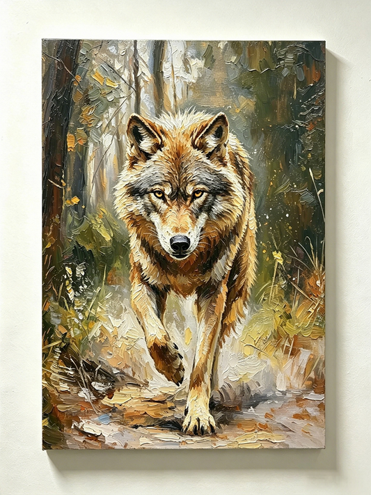 Wolf im herbstlichen Wald- Malen nach Zahlen