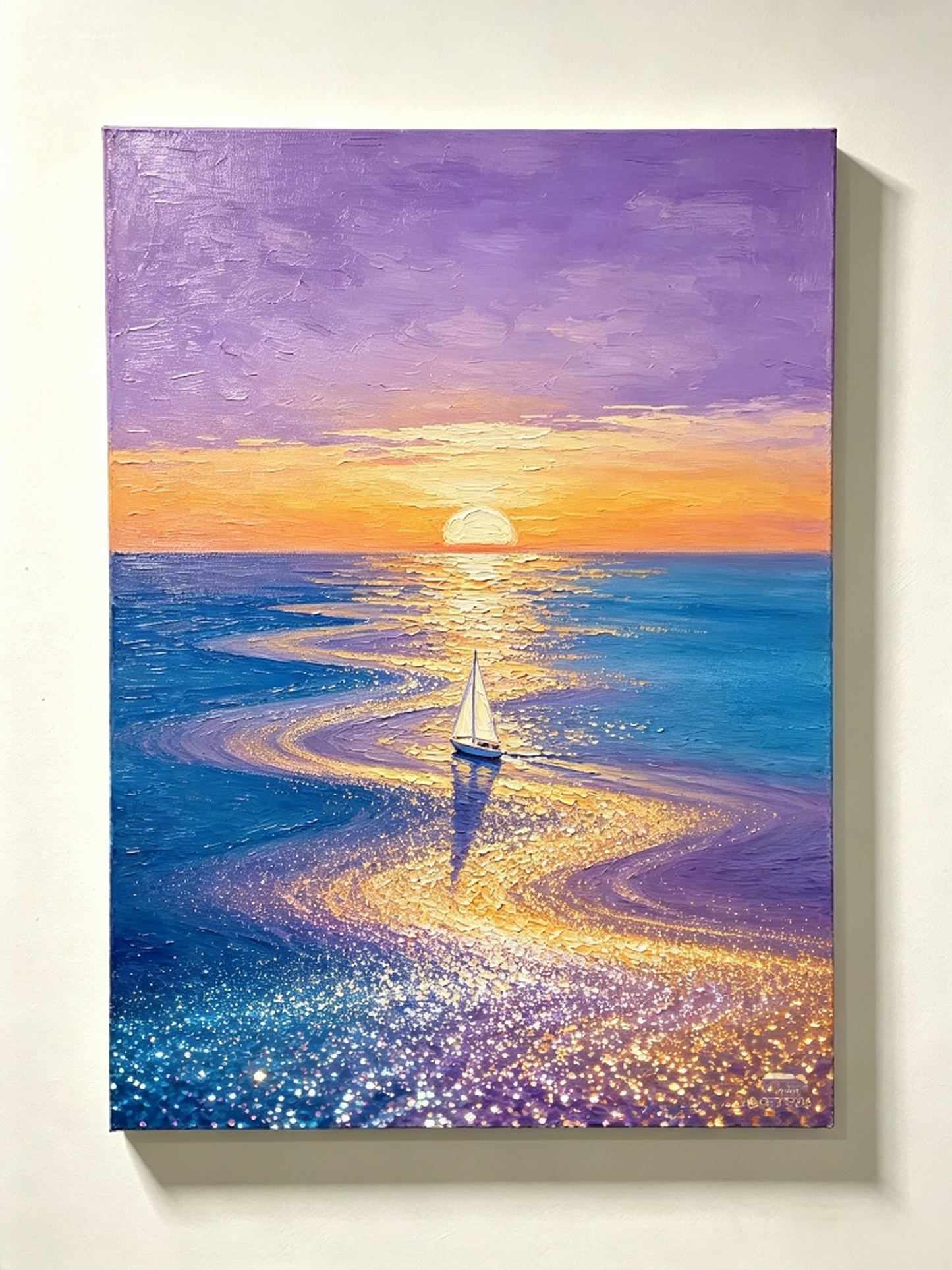 Sonnenuntergang auf dem Meer- Malen nach Zahlen