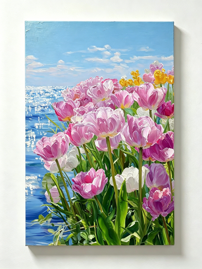 Tulpen am Meer - Malen nach Zahlen