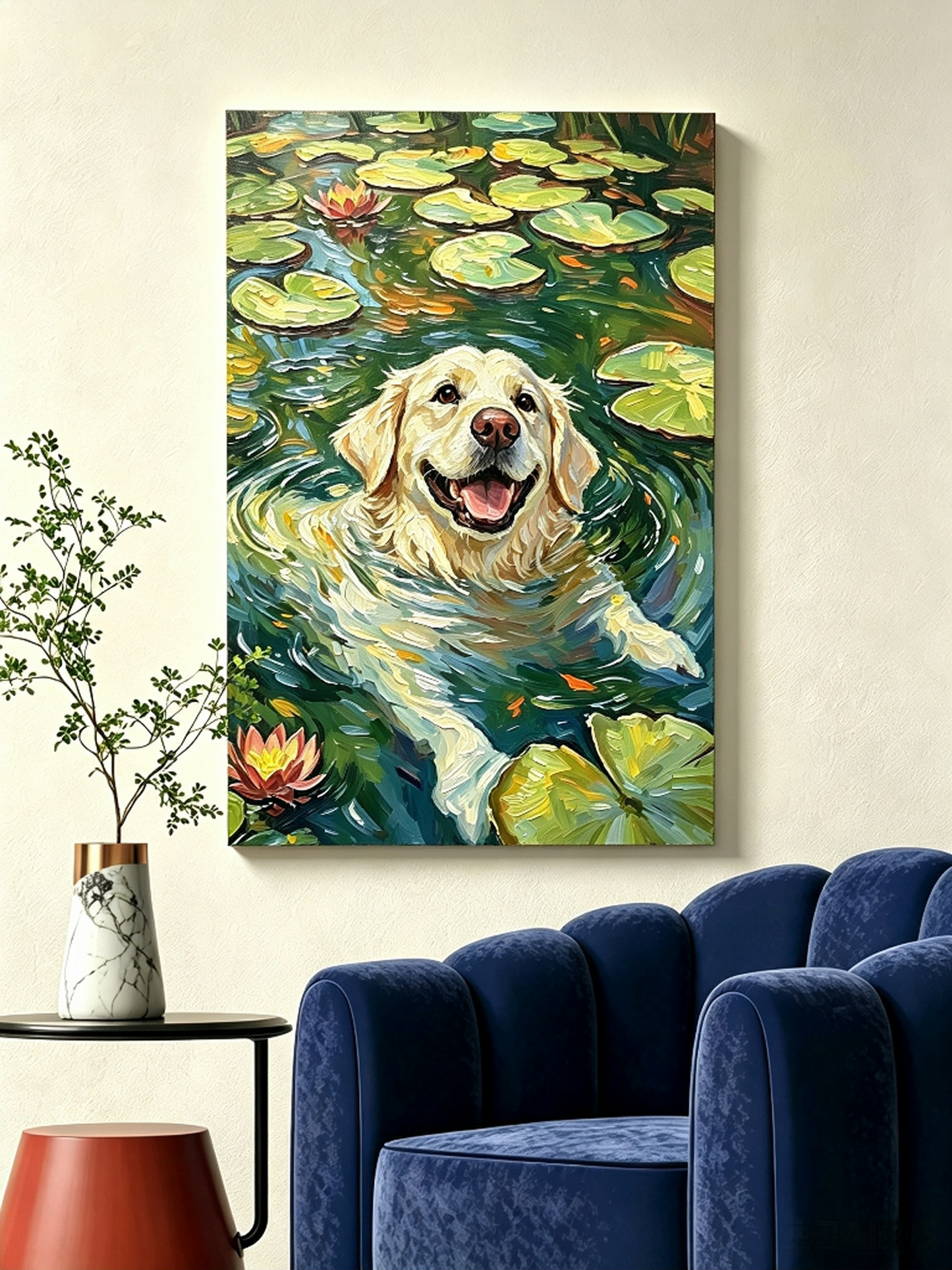 Glücklicher Golden Retriever - Malen nach Zahlen