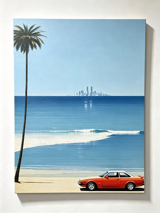 Strand‑Retro‑Fahrt - Malen nach Zahlen
