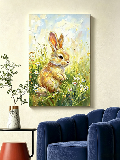 Kleiner Hase zwischen Wildblumen - Malen nach Zahlen