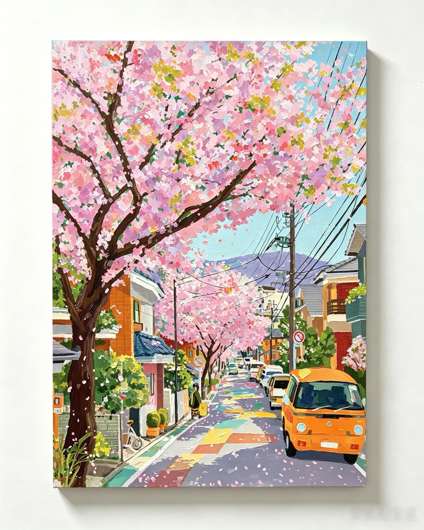 Kirschblütenstraße in Japan – Malen nach Zahlen für Erwachsene