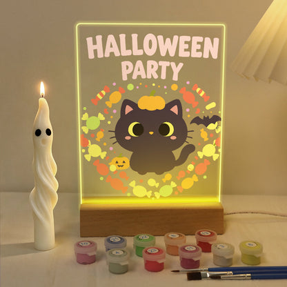 Malen nach Zahlen Halloween Lampe – Kürbispfoten