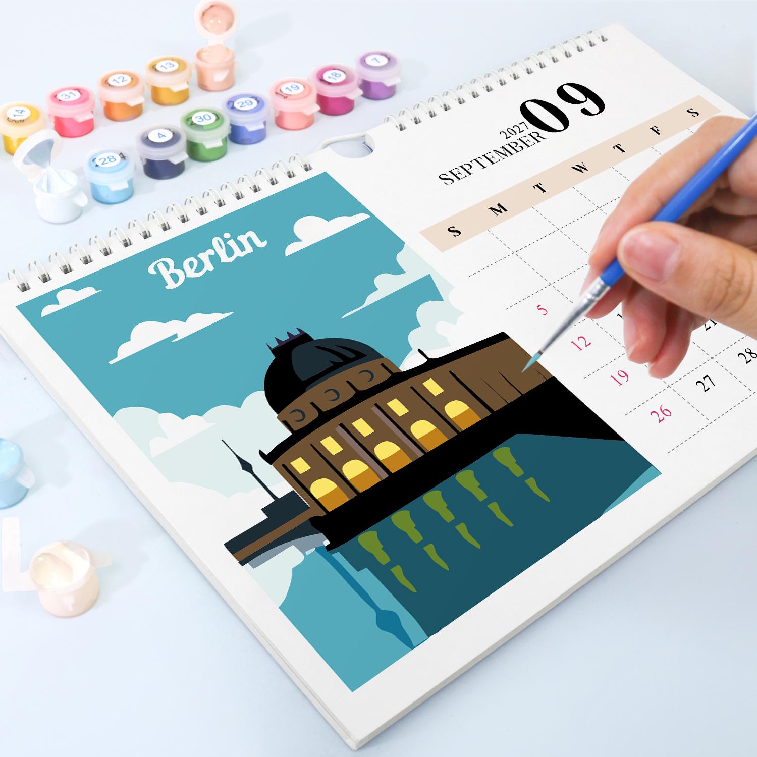 2027 Malen nach Zahlen Kalender | Berühmte Monumente Edition