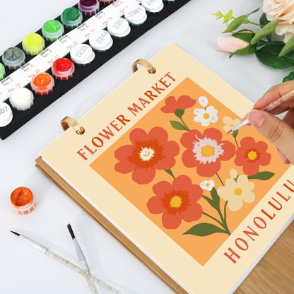 2027 Malen nach Zahlen Tischkalender | Blumenmarkt-Edition