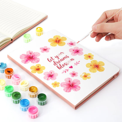 Malen nach Zahlen Notizbuch – Tropische Blüten