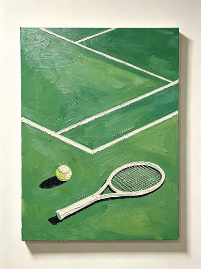 Grüner Tennisplatz- Malen nach Zahlen