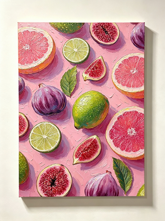 Fruchtträume in Pastellrosa - Malen nach Zahlen