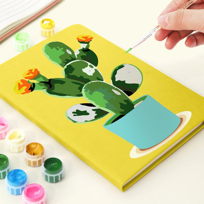 Malen nach Zahlen - Notizbuch – Kaktus | 2 Farben