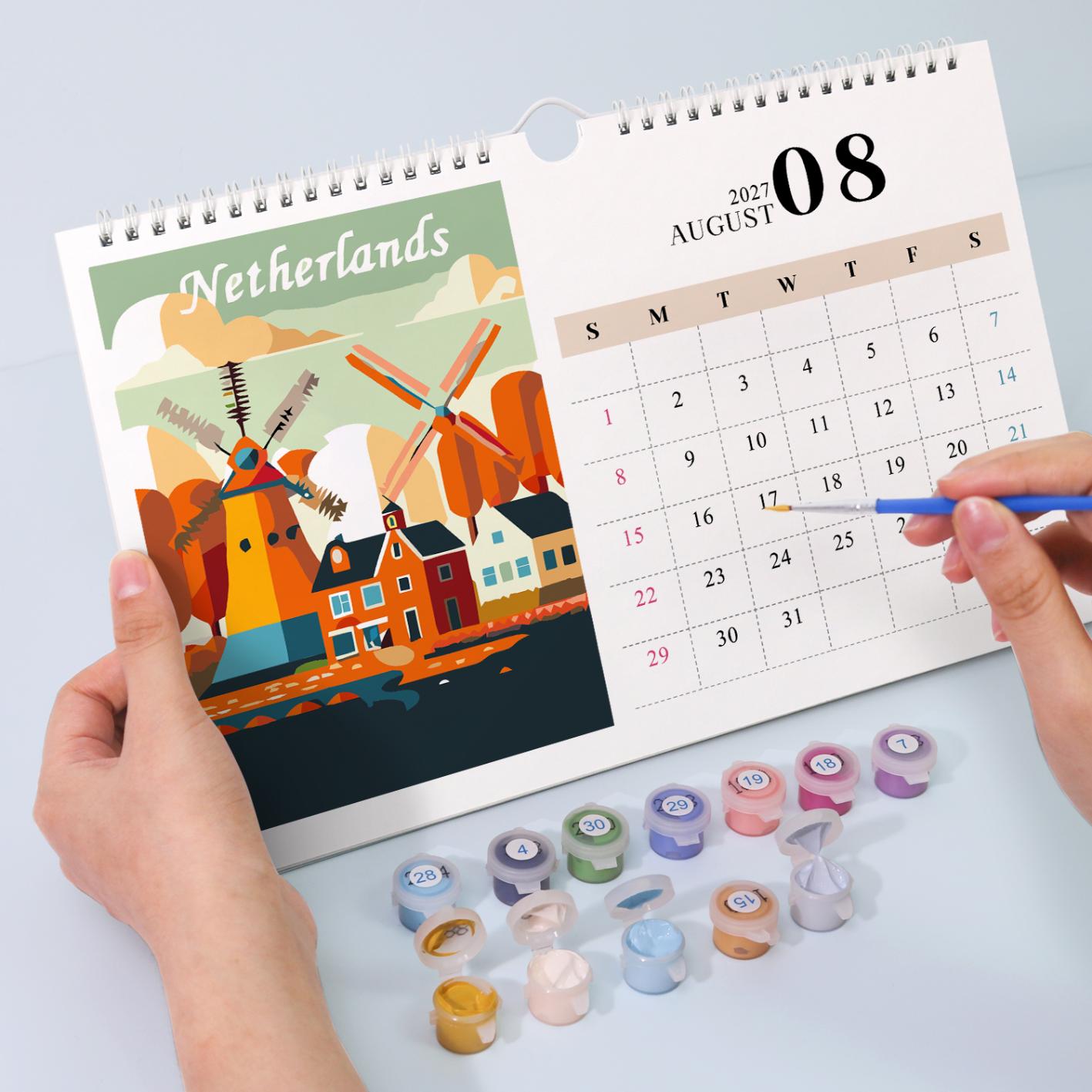 2027 Malen nach Zahlen Kalender | Berühmte Monumente Edition