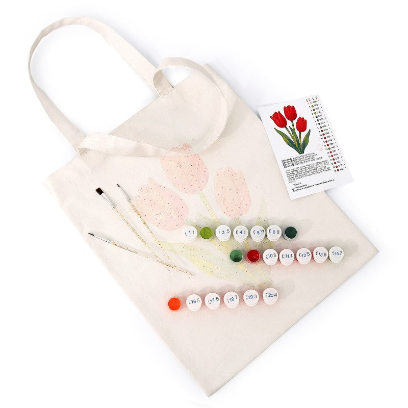 Malen nach Zahlen Totebag – Tulpen