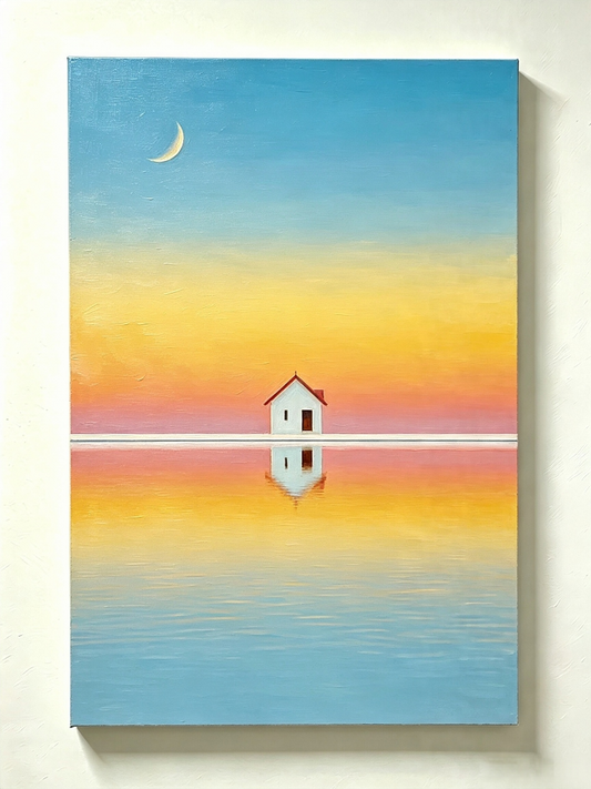 Kleines Haus am Wasser - Malen nach Zahlen