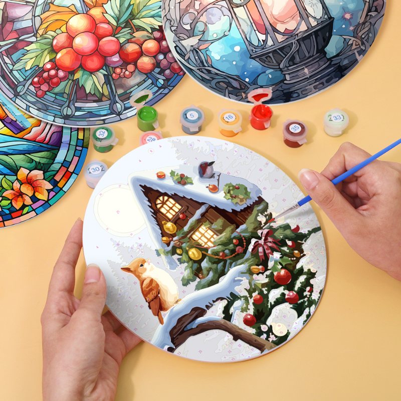 Malen nach Zahlen - 4 Tischsets | Winter-Motiv