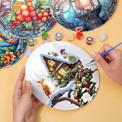 Malen nach Zahlen - 4 Tischsets | Winter-Motiv