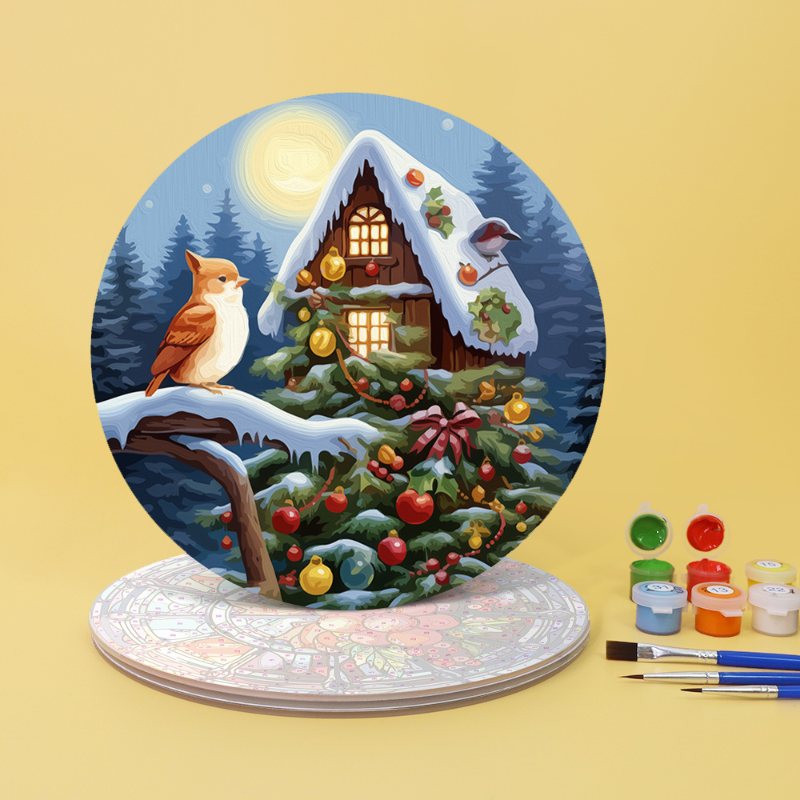 Malen nach Zahlen - 4 Tischsets | Winter-Motiv