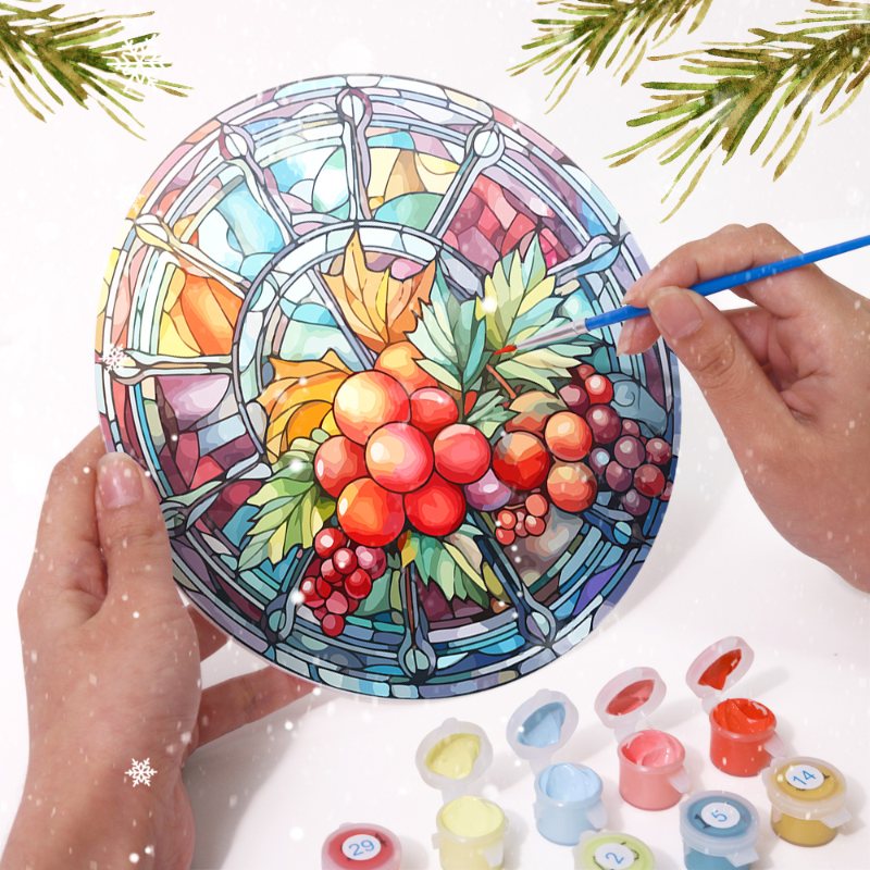 Malen nach Zahlen - 4 Tischsets | Winter-Motiv
