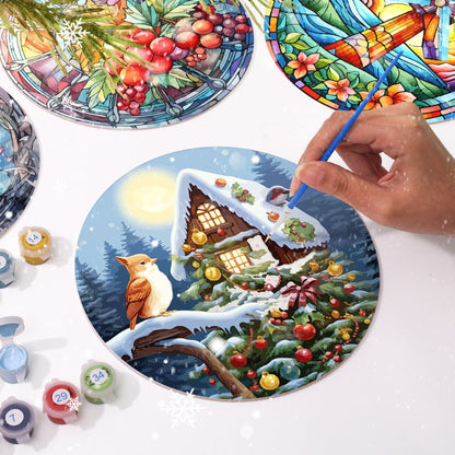 Malen nach Zahlen - 4 Tischsets | Winter-Motiv