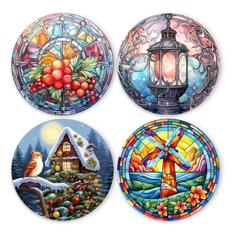 Malen nach Zahlen - 4 Tischsets | Winter-Motiv