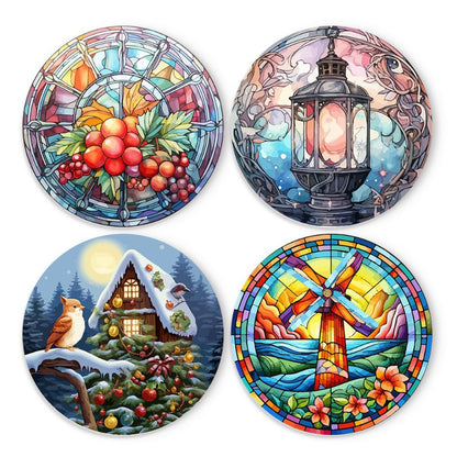 Malen nach Zahlen - 4 Tischsets | Winter-Motiv
