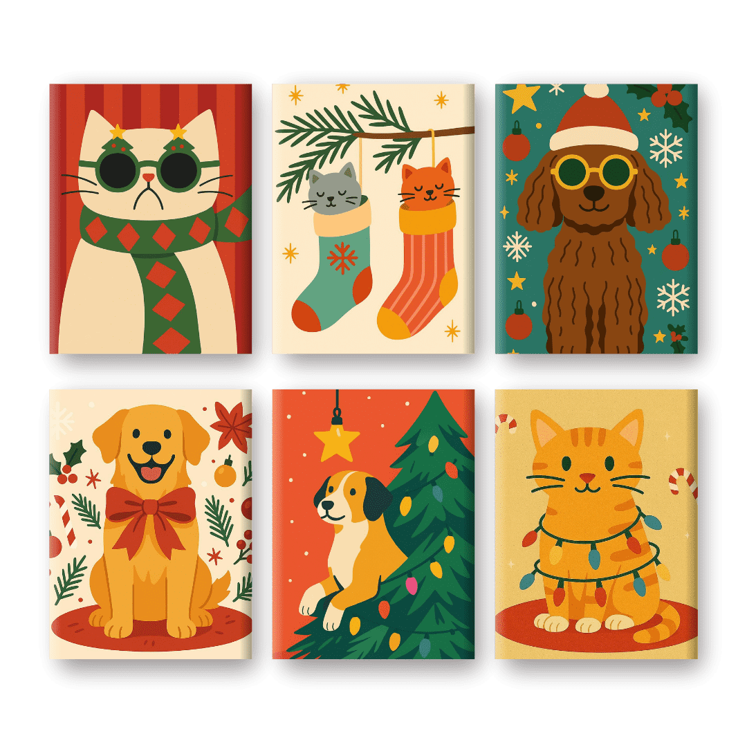 Katzen und Hunde Weihnachts