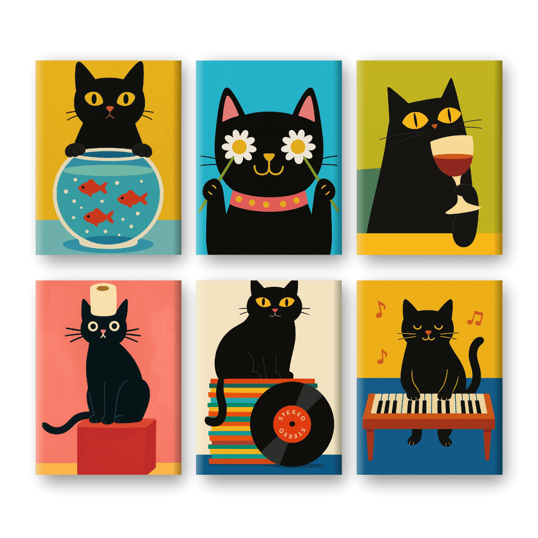 Lustiges Schwarzes Katzen