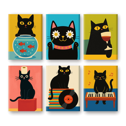 Lustiges Schwarzes Katzen