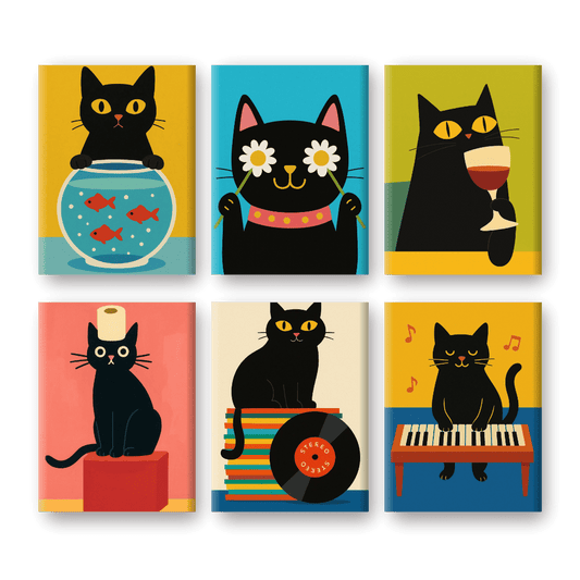 Lustiges Schwarzes Katzen
