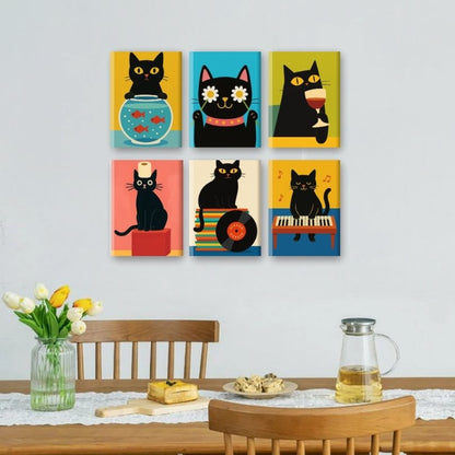 Lustiges Schwarzes Katzen
