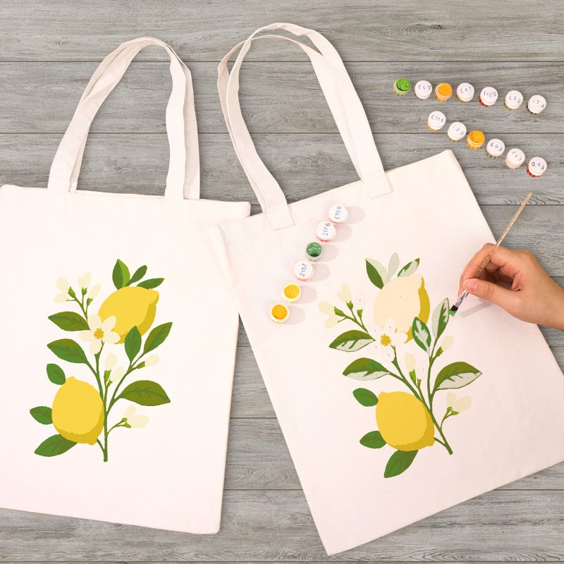 Malen nach Zahlen Totebag – Zitronenpflanze