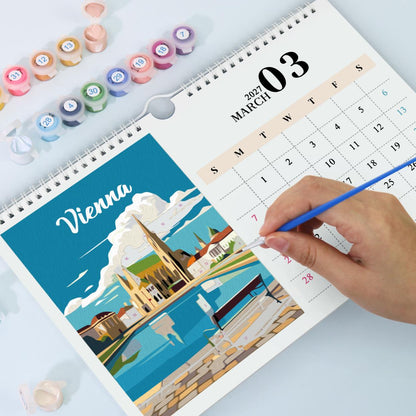 2027 Malen nach Zahlen Kalender | Berühmte Monumente Edition