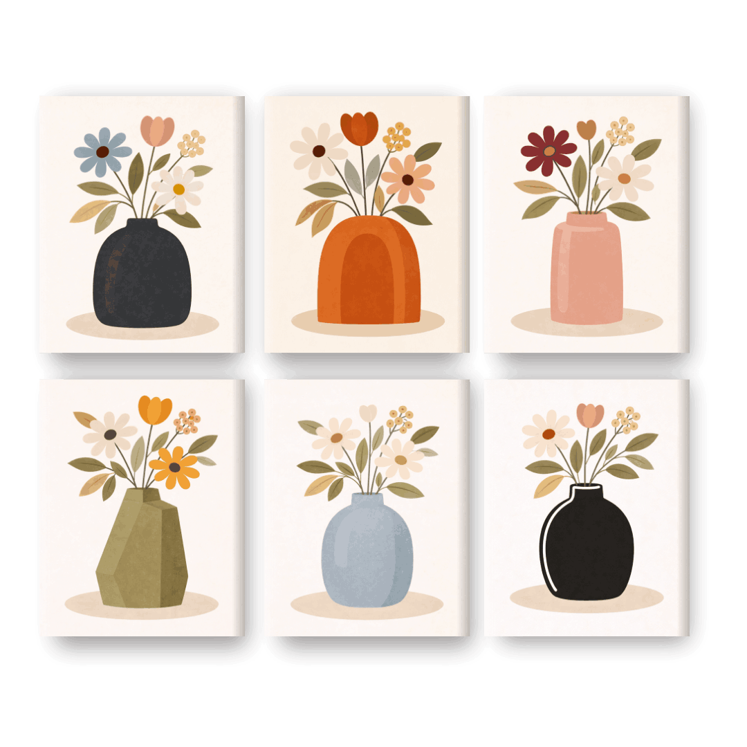 Bunte Blumenvasen