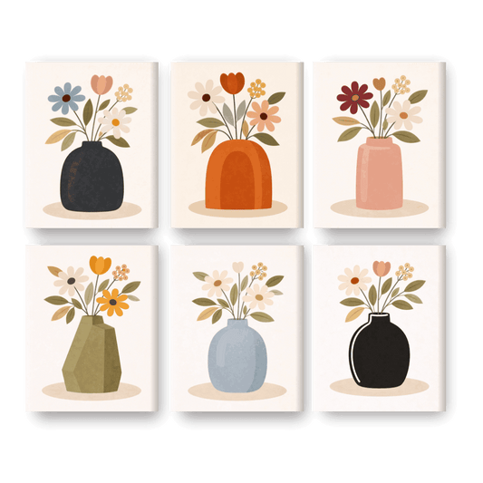 Bunte Blumenvasen