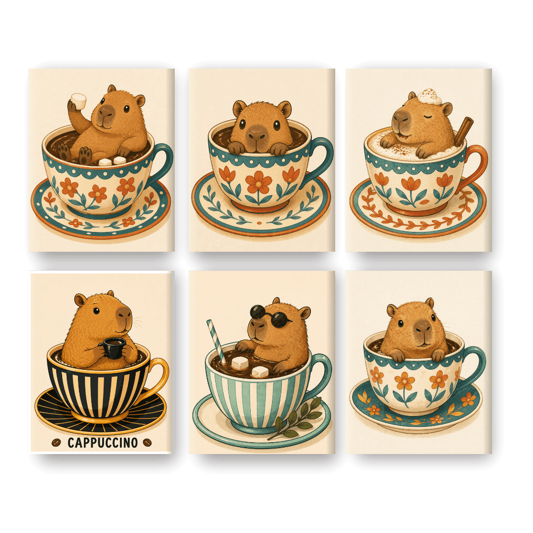 Capybaras in Tassen