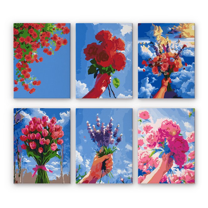 Blumensträuße im Himmel
