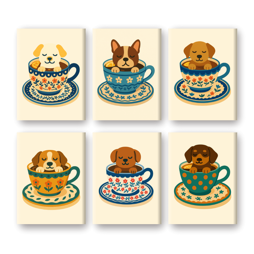 Hunde in Kaffeetassen